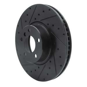 BMW X4 Brake Rotor (1) - Left Front - R1 Concepts - Drilled & Slotted - Black - `16-`18